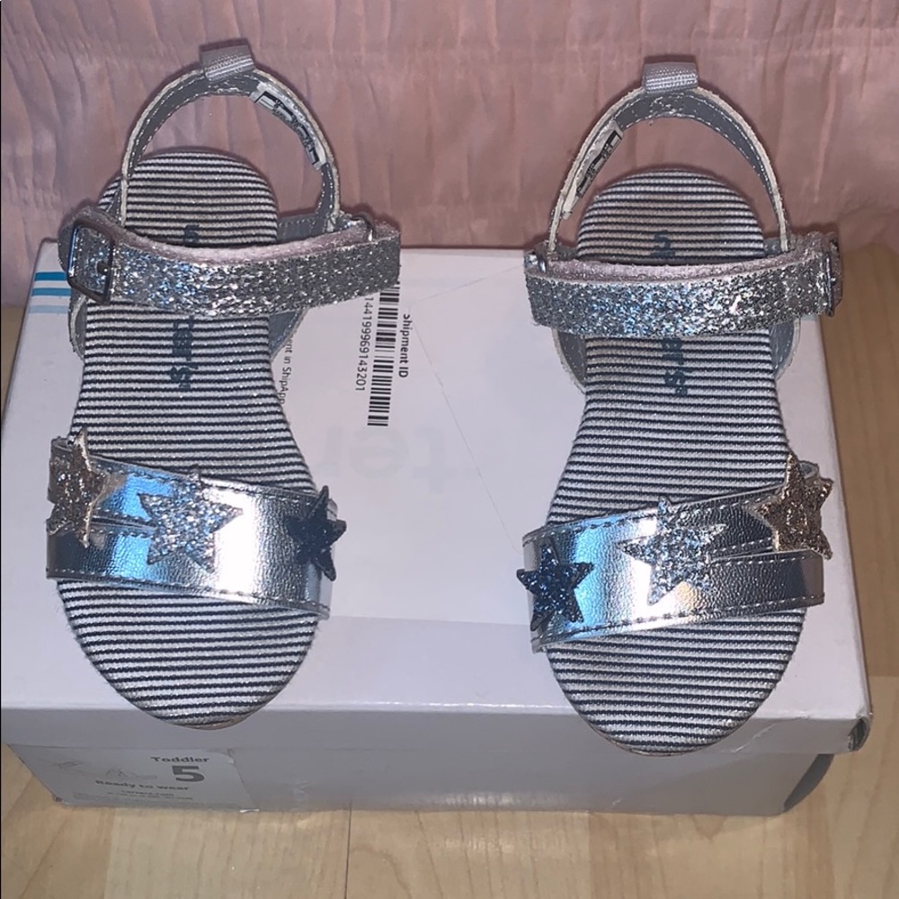 Silver Toddler Wedges - Picture 2 of 3